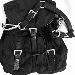 Prada Black Nylon and Leather Crossbody Bag
